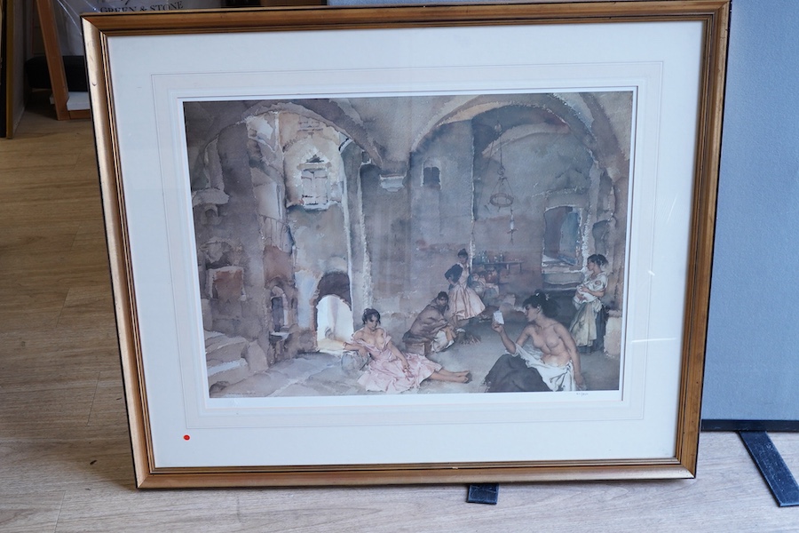 William Russell Flint (1880-1969), Studies of semi-nude women, two colour prints, one limited edition 471/850 with blindstamp, the other signed in pencil, largest 51 x 71cm